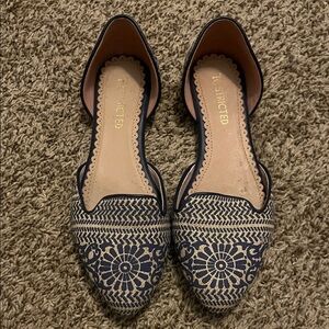 Restricted Navy and Beige Patterned Flats